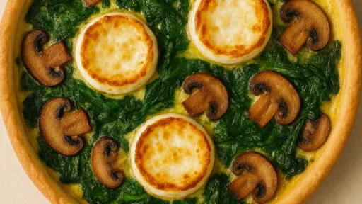 Quiche chèvre épinards champignons